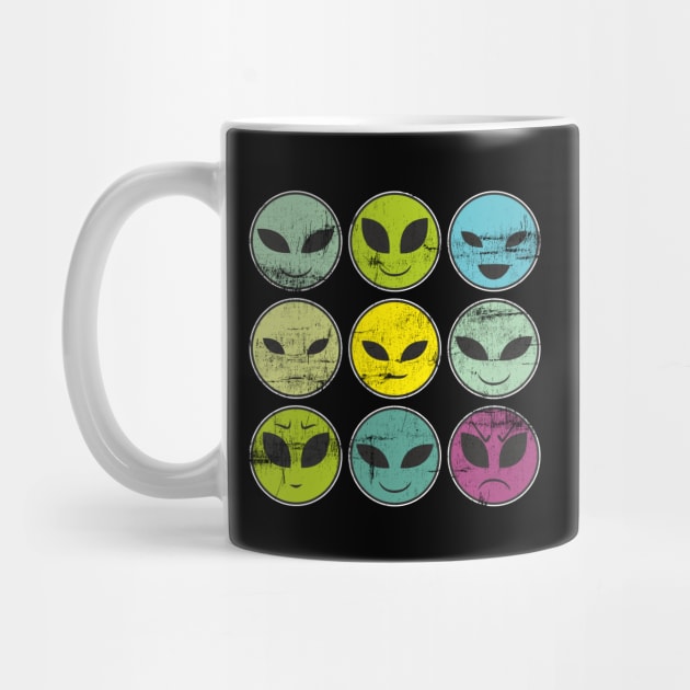 Funny Alien Heads And Facial Expressions As Pattern by FancyTeeDesigns